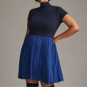 Anthropologie Navy and Blue Mini Dress